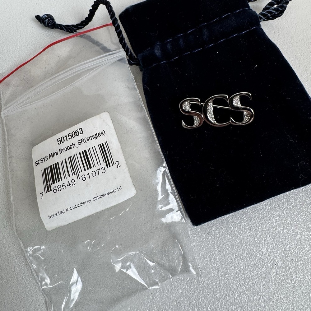 New Swarovski Crystal & Silver SCS BROOCH 1" Tack Pin Pendant 2013 Member